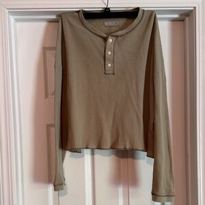 Everlane Olive/Sage Green Henley Top
